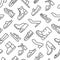 Woman shoe line seamless pattern. Vector illustration.