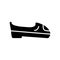 Woman shoes vector icon. Black and white footwear illustration. Solid linear shopping icon.