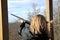 Woman shooting at trap shooting range