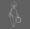 Woman shopping. Buyer girl and shopping bag.