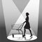 Woman Shopping Cart Spotlight