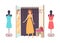 Woman Shopping in Clothes Store Ladies Shop Vector