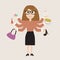 Woman shopping goods for her