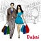 Woman in shopping mall in Dubai