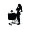 Woman shopping silhouette art illustration