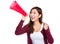 Woman shout with megaphone