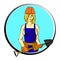 Woman with shovel. logo