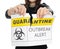 Woman shows and tearing paper with Covid-19 lockdown quarantine outbreak alert words. The idea or concept for the ending,