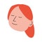 Woman sick head avatar character