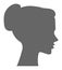 Woman with sign vector heads talking. Gender sign silhouette shape
