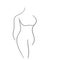 Woman silhouette art line body. Elegant female figure, naked girl. Line art style. Trendy vector illustration isolated