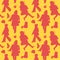 Woman Silhouette Autumn Retro Fashion Seamless Pattern.