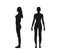 Woman silhouette, back side view Vector illustration. Flat