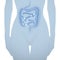 Woman silhouette with healthy intestine