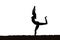 woman silhouette practicing yoga on the beach isolated on whhite background illustration generative ai