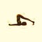 woman silhouette practising yoga in plow pose. Vector illustration decorative design