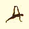 woman silhouette practising yoga in side plank pose variation. Vector illustration decorative design