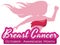 Woman Silhouette with Ribbon Promoting Breast Cancer Awareness Month, Vector Illustration