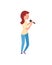 Woman Singing, Karaoke Character Singer Vector