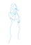 Woman singing karaoke continuous one line drawing. Singer with microphone sing blues.