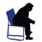 A woman sitting on chair  people body silhouette vector