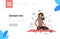 Woman sitting lotus pose girl breathing oxygen and carbon dioxide transport cycle gas exchange concept horizontal full