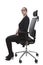 Woman sitting in office chair