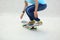 Woman skateboarders riding on a skateboard