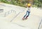 Woman skateboarders riding on a skateboard