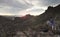 A Woman Sketches the Sunrise on Tetakawi Mountain Above Los Algodones