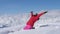 A Woman Skier Falls In The Snow With A Pleasure, Super Slow Motion 180 Fps