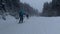 woman skier on the slope beautiful mountains view