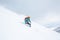 Woman skiing the backcountry near Niseko Mountain in Hokkaido, Japan