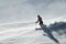 Woman skiing on snowy hill at Breckenridge ski resort. Extreme winter sports.