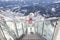 Woman on skywalk on Dachstein mountain