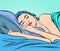 The woman is sleeping.Pop art retro illustration comic style vector.