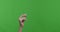 Woman snapping her fingers over chroma key background