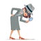 Woman snoop detective magnifying glass tec search help noir cartoon female cartoon character isolated design vector