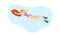 Woman snorkeling. Female character swimming in sea