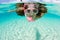Woman snorkeling tropical