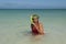 Woman snorkelling at tropical beach