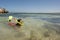 Woman snorkelling at tropical beach