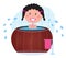 A woman soaking in whirlpool / cold barrel tub