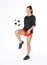 Woman with soccer ball