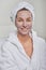 Woman at a spa having a face mask