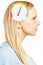 Woman with speedometer on brain