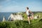 Woman in sportswear training outdoors