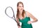 Woman with squash racket