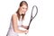 Woman with squash racket