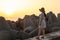 woman standing on breakwater